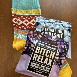 Self-Care Bundle: Shower Steamers + Fair Isle Knit Socks